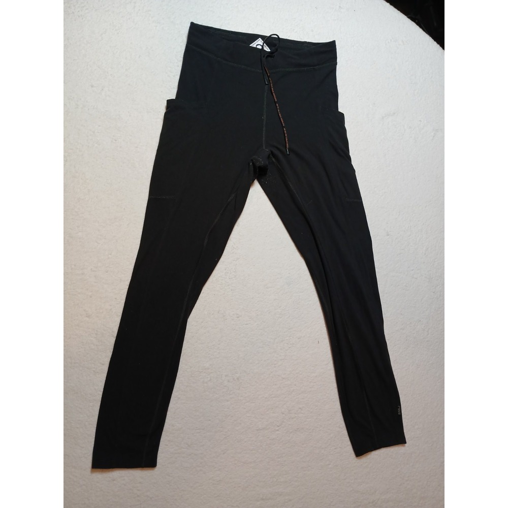 Outdoor Afro Rei Co Op Leggings Womens Medium 7/8 Drawstring Black Outdoor Hike
